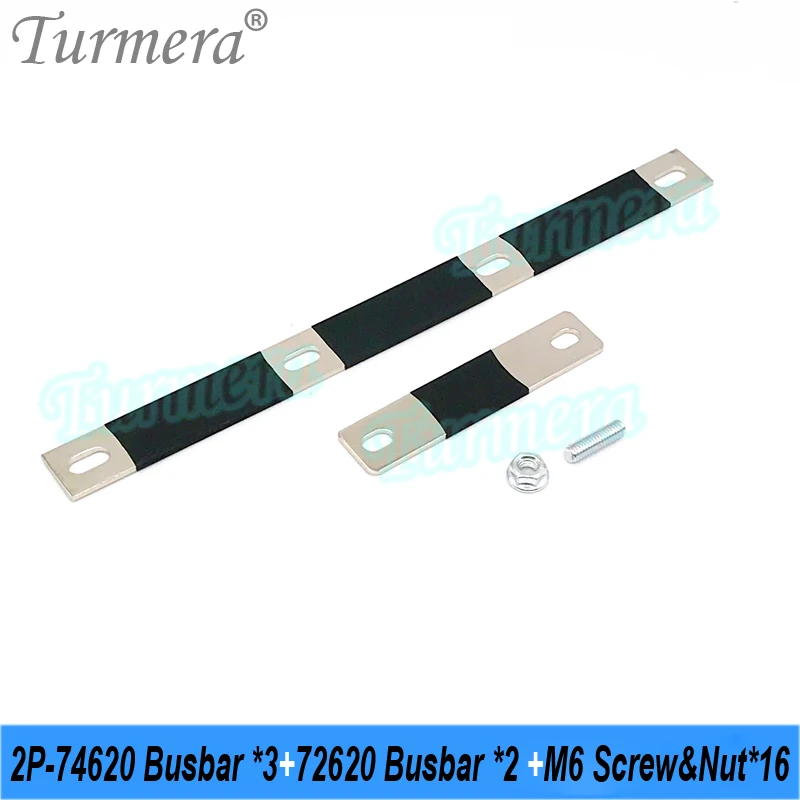 Turmera 12V Busbar Lifepo4 Battery Copper Connecter Hole to Hole 74mm for 4S2P 12.8V 14.4V 280Ah 310Ah 320Ah Lifepo4 Battery Use