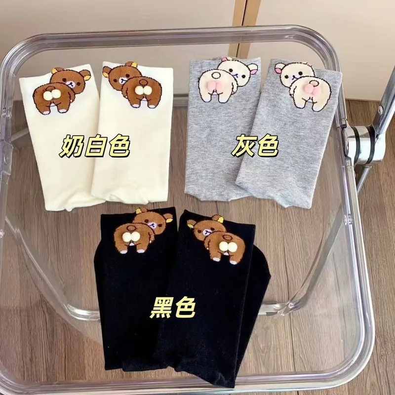 Cute Cartoon Egg Couple Socks Men Women's Mid-Calf Spring Autumn Funny Socks 3d Design Egg Pattern Couples Socks 1/3/6 pair