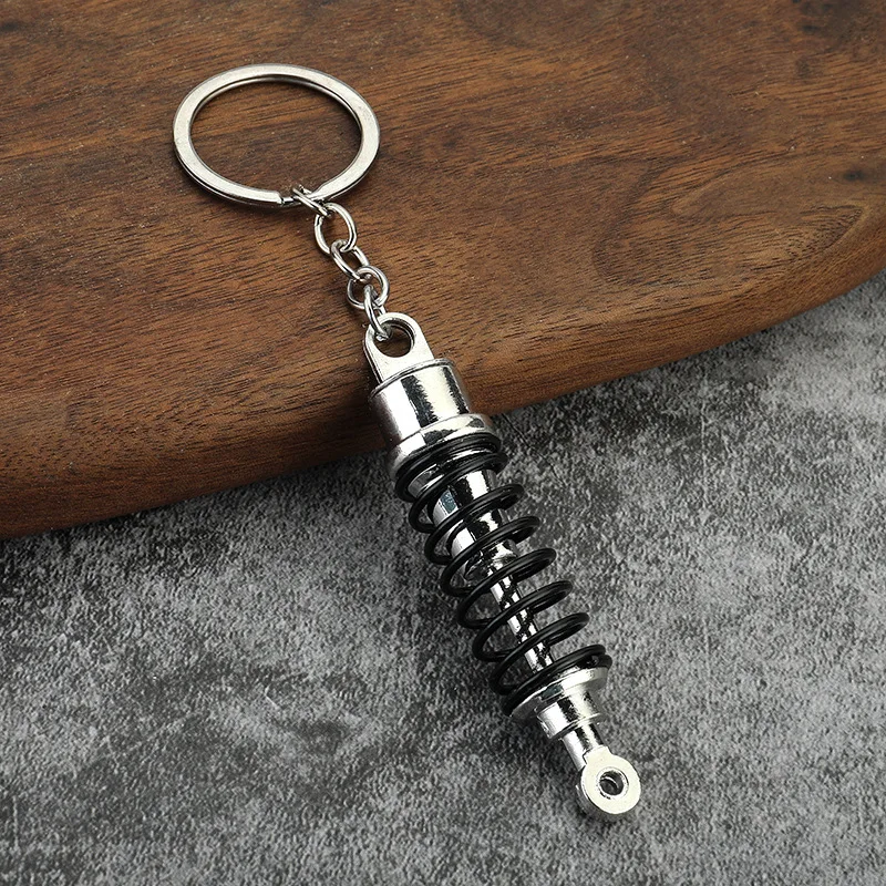 Mini Auto Manual Transmission Speed Gearbox Gear Turbo Boost Shock Absorbers Rim Brake Refitting Model Metal Key Chains Keyrings