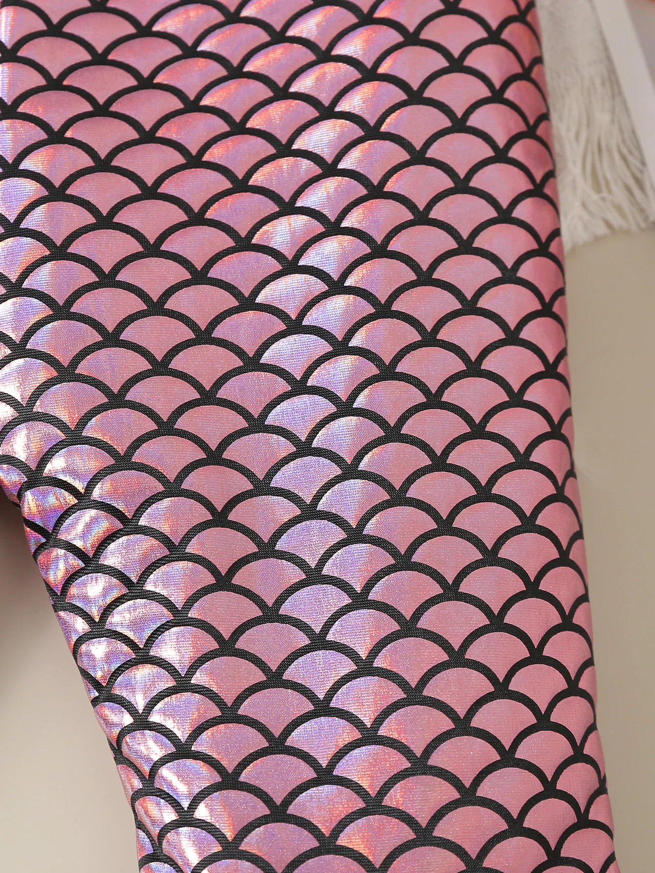 Herbst Frühling Baby Mädchen Hosen Nette Meerjungfrau Fisch Skala Druck Mode Ausgestelltes Hosen Leder Hosen Baby Kleidung – Detail 12