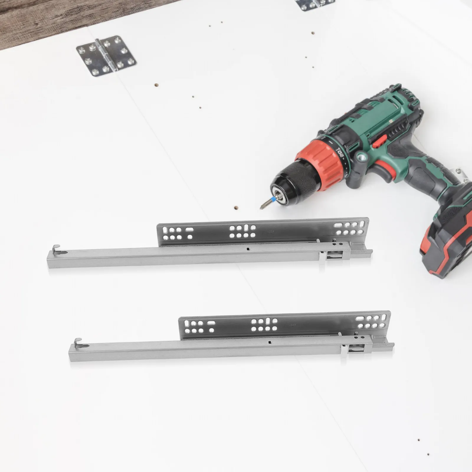Hydraulic Soft Close Drawer Slides 1 Pair, Heavy-Duty Cold Rolled Steel, Silent & Smooth for Dressers and Cabinets