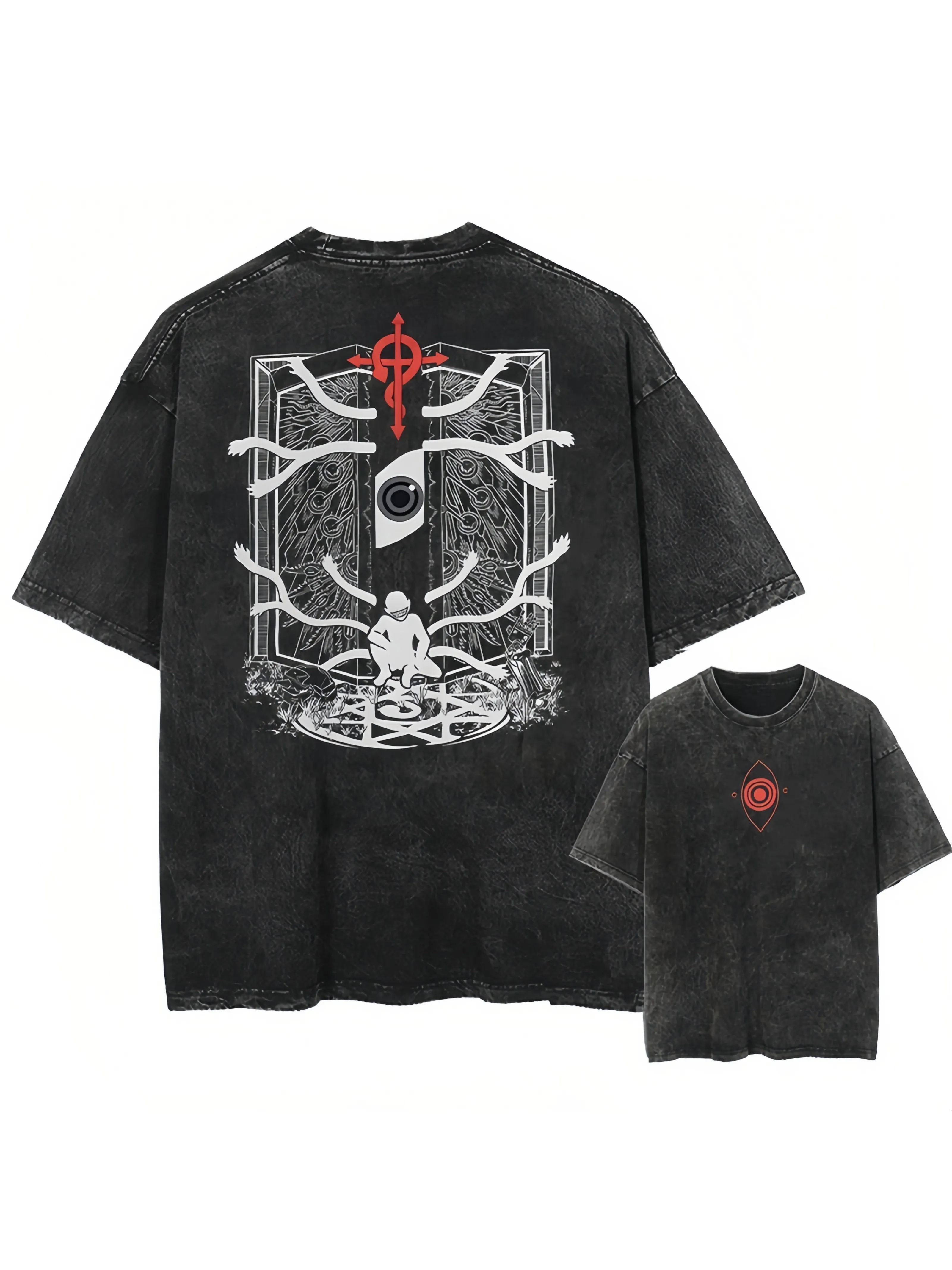 Double Sided Anime Print Men's T Shirt