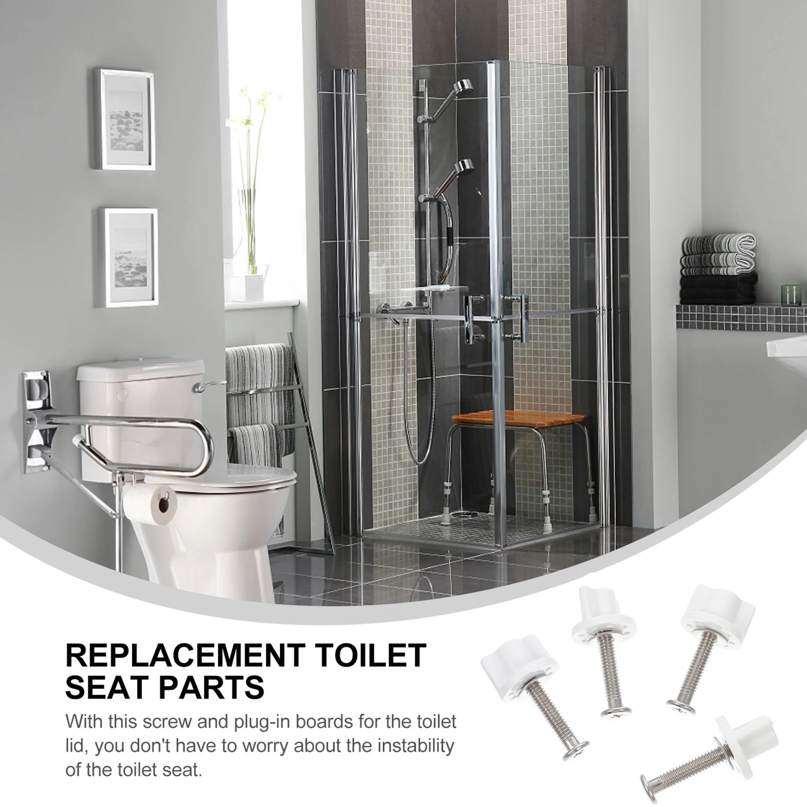 

4 шт. болтов для унитаза из нержавеющей стали, универсальные монтажные винты с защитой от ржавчины, сменные крепления для унитаза