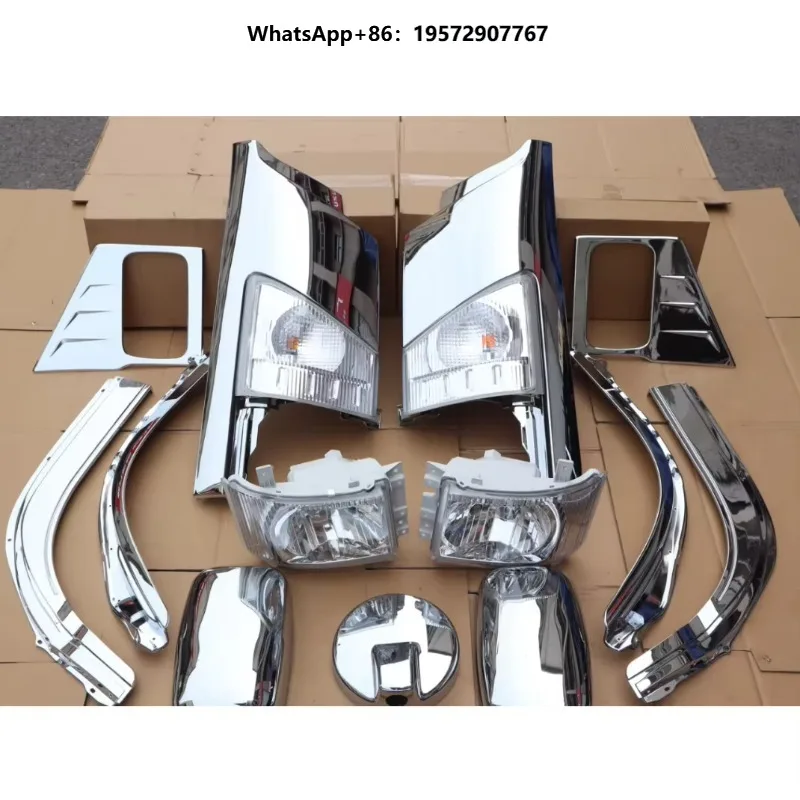 For Truck 1 Set Chromed Body Parts Headlight Wheel Eyebrow Grill Rear Mirror Cover Headlamp  Body Kit