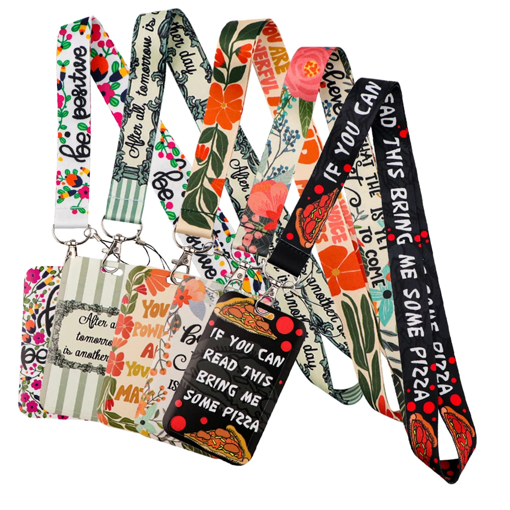 Funny Quotation Lanyards Keychain Badge Holder ID Card Pass Hang Rope Lariat Lanyard for Key Rings Phone Charm Accessories