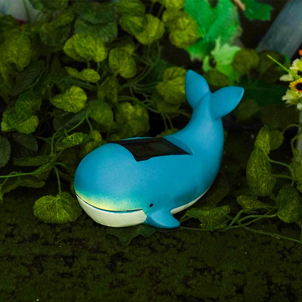 

Light Deck Lights Patio Whale Decor Fashionable Outdoor Decorative Yard Resin Solar Pathway Lights Waterproof Garden Decor Lamp