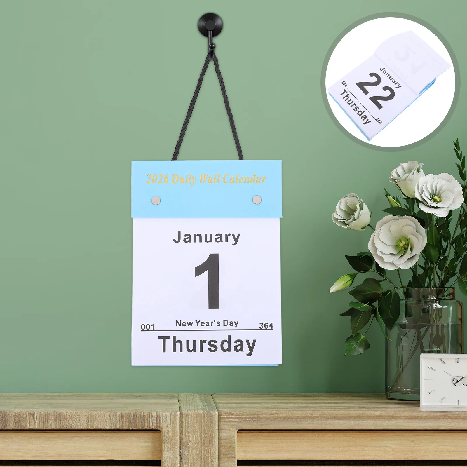 

Tear-Off Wall Calendar 2026 Page Per Day Large Print Bold Date Daily Planner For Office Home School Study Room Time Management