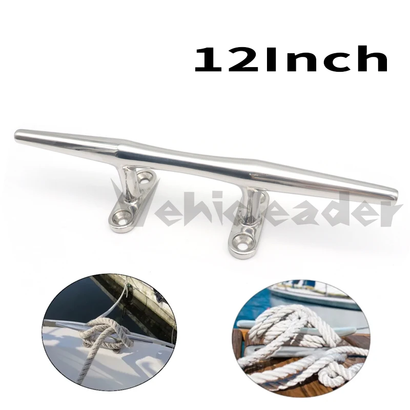 12Inch Heightened round rope bolt Boat Hollow Base Cleat Heavy Duty Boat Hollow Base Cleat For Marine Yacht Boat Stainless Steel