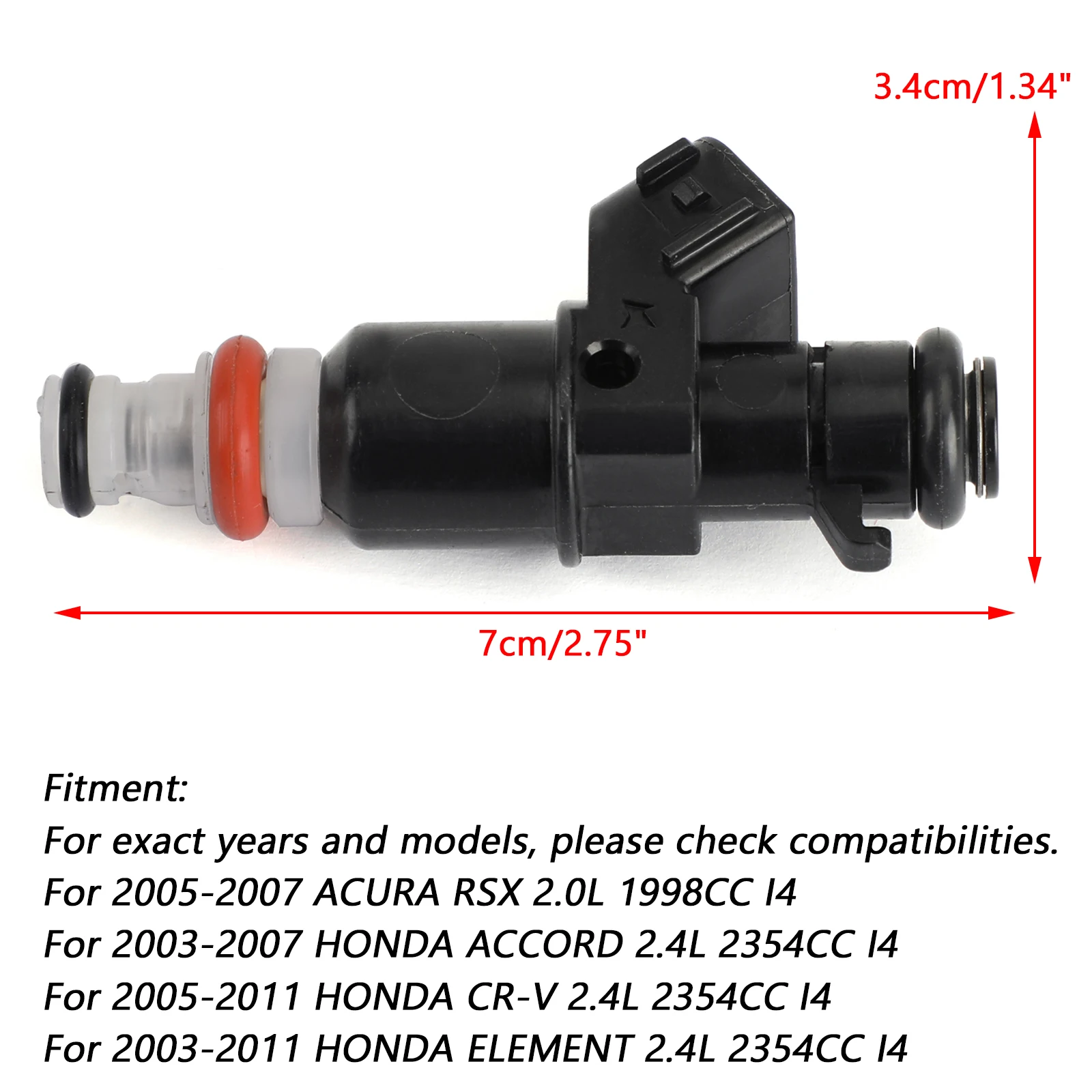 Artudatech 1PCS Fuel Injector For 2003-2007 Honda Accord 2.4L 16450RAAA01 16450-RAA-A01