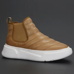 British high top men's shoes everyday casual versatile platform raised shoes light breathable pure color trend