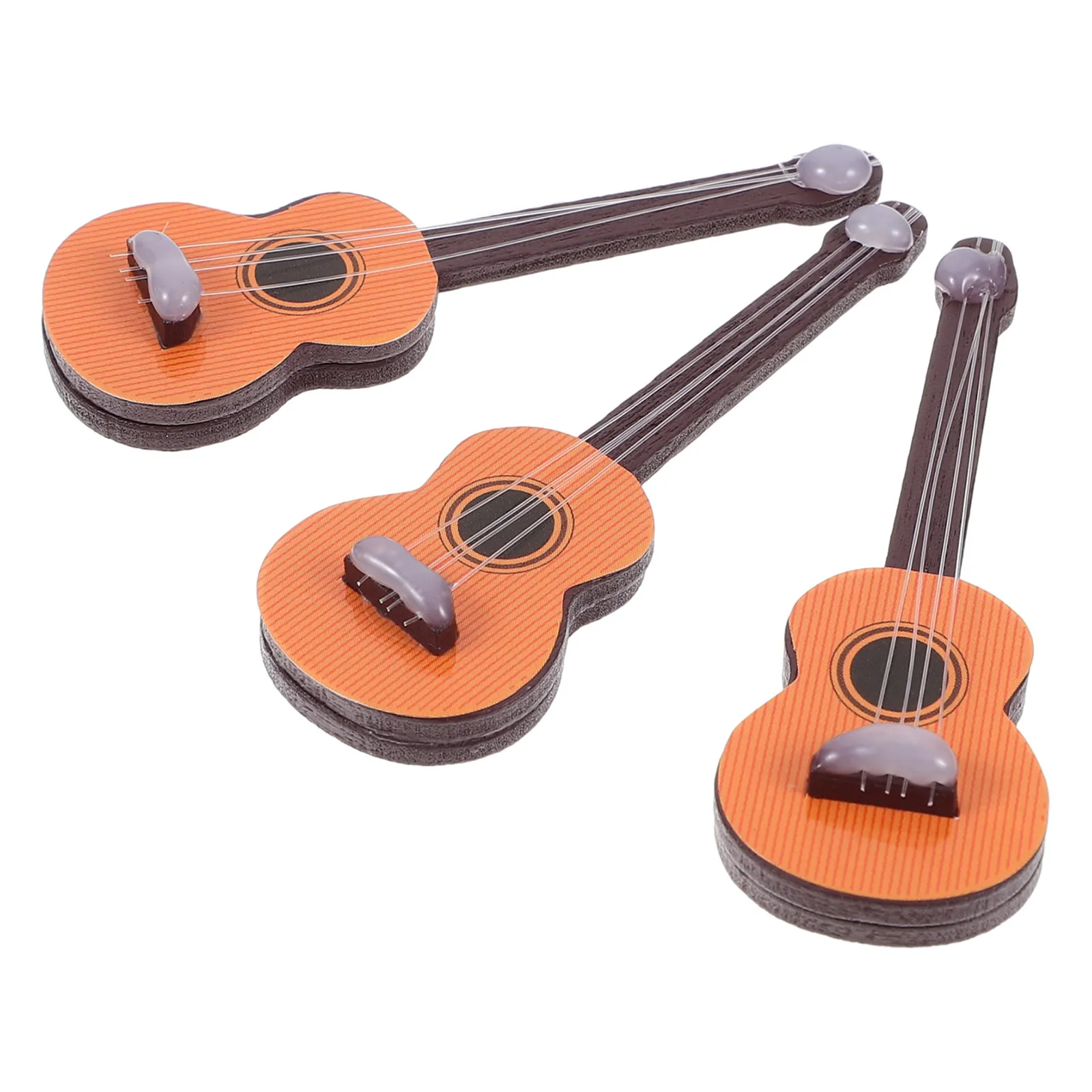 

3Pcs Miniature Guitar Models Made of Wood Retro Texture Creative Mini Decor for Mini House Decoration DIY Adorn Small Guitar