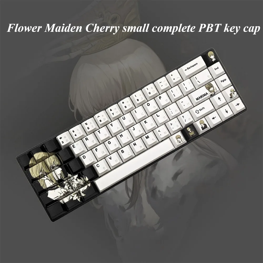 Keyboard Keycaps, Flower Girl, Cherry, Small Full PBT for Cherry MX 104/87/61 Mechanical Keyboard Accessories