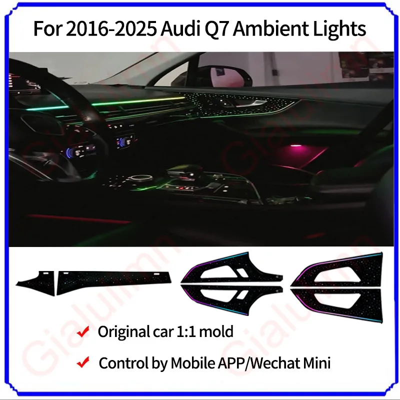 Gialulimn LED Ambient Light for Q7  2016-2025 Atmosphere environmental MoodLight Lamp Interior trim Decorative lighting CarLED