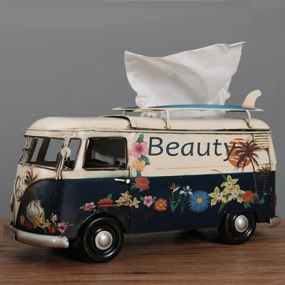 American Retro Napkin Drawer, Tissue Box, Car, Van, Bus, Bar Restaurant Hotel Home Living Room Decoration Ornaments