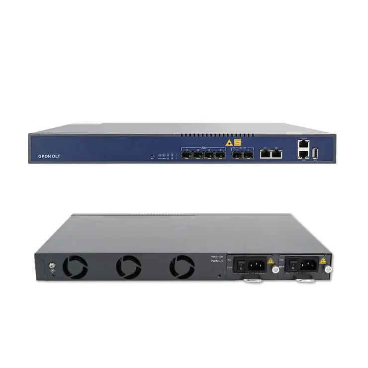 GPON 4 PON OLT 1U Layer3 GPON SNMP,Telnet,CLI,WEB,SSH v2 manage 4 UPLINK 10/100/1000mbps 10G GPON OLT