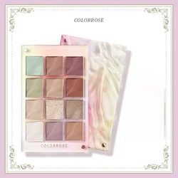 Colorrose Water Ripple 12Colors Eye Shadow Pallete New Blue Purple Dry Rose Sequins Matte Glitter Eyes Makeup