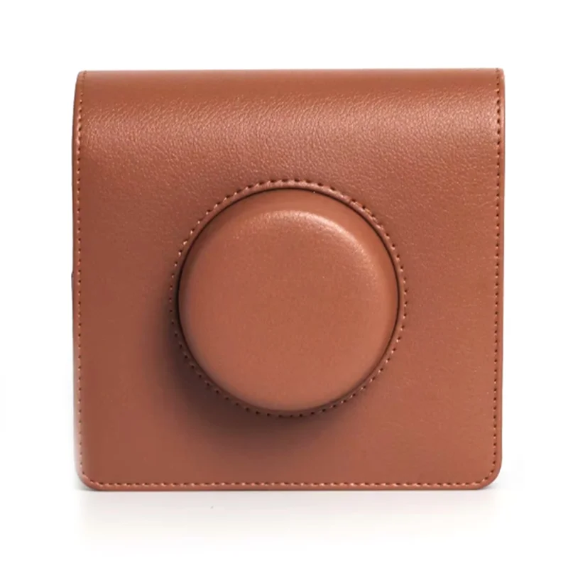 حقيبة كاميرا ريترو حافظة واقية من جلد البولي يوريثان مع حزام كتف لـ Instax WIDE Evo-AB01