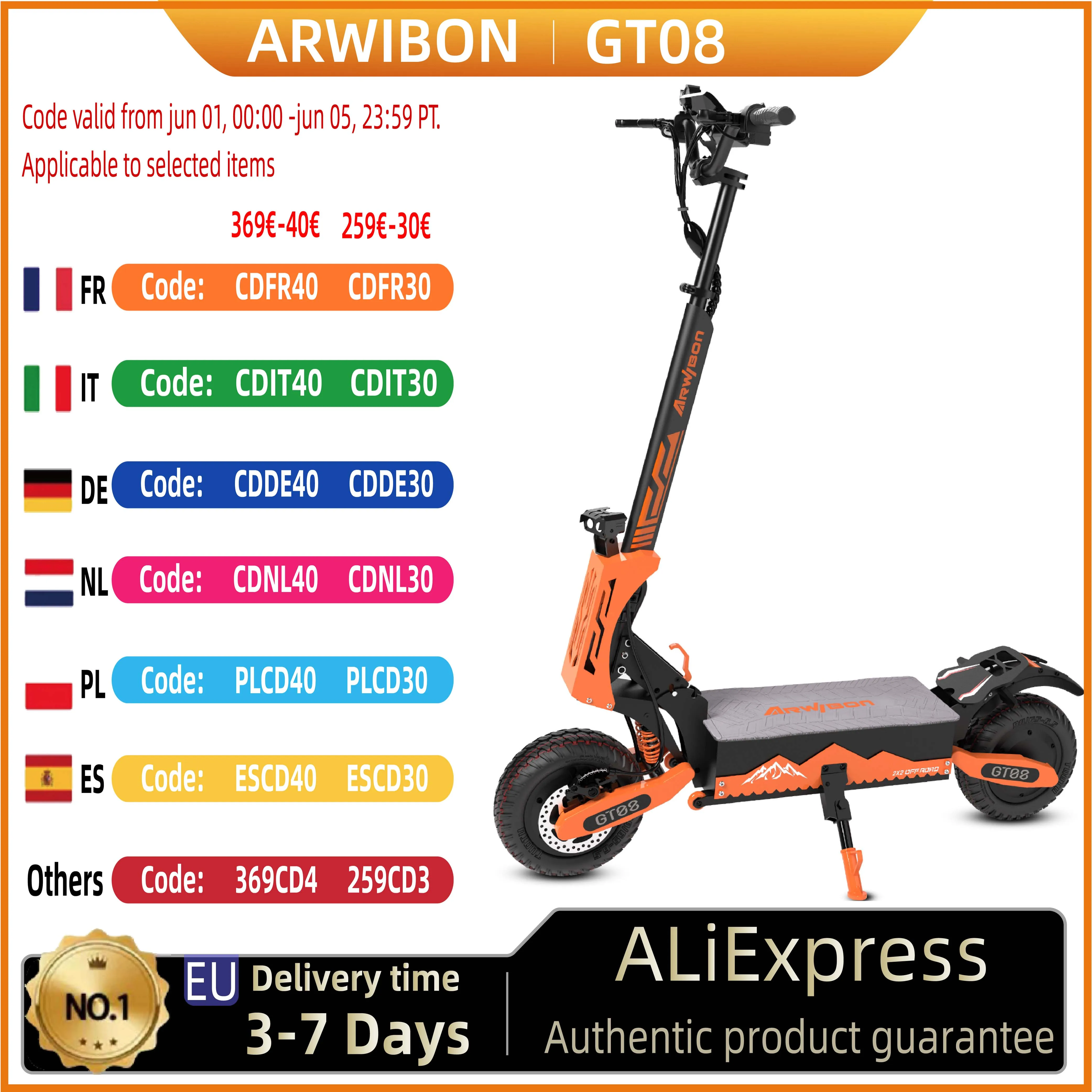 Arwibon gt08 Elektro roller für Erwachsene 5600w Motor 60v 27ah E-Scooter 11 Zoll Vakuum Offroad