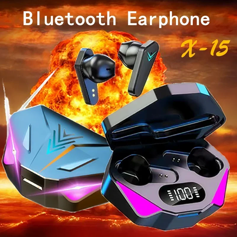 

X15 Bluetooth Earphones Wireless Headphone With Mic Low Latency TWS Stereo Headset Music Game Sport Earbuds For Xiaomi iPhone