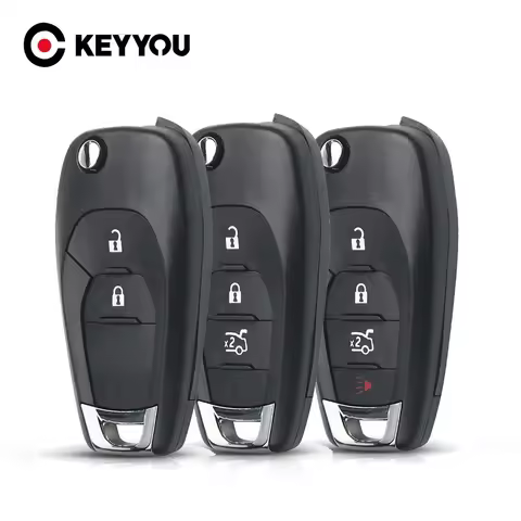KEYYOU 1PCS 2/3/4 Buttons Flip Car Key Case for Chevrolet Cruze Trax LS Badge Spark Sonic Aveo Tracker Onix RS Trailblazer