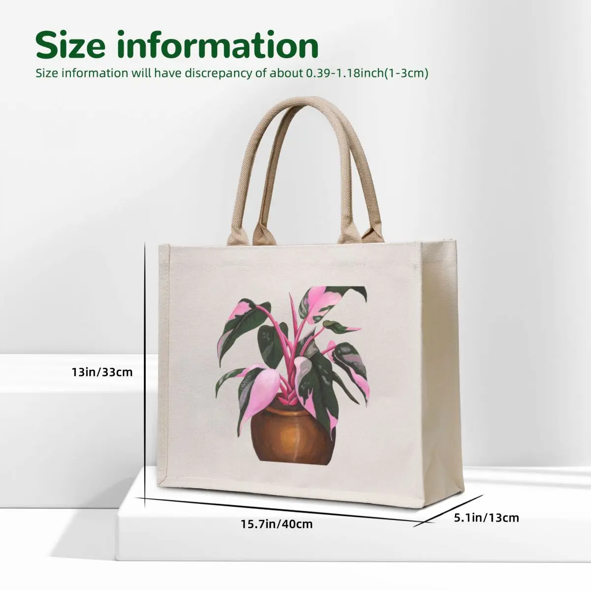 حقيبة حمل Philodendron 'Pink Princess' أكياس تسوق عربة التسوق حقائب نسائية فاخرة