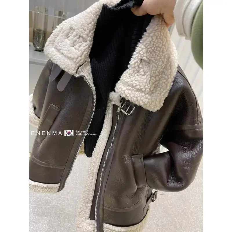 Korean Version Winter Coats 2024 Outerwear Girls Warm Fleece Jacket Baby Girls Jackets for Autumn Winter Children Clothing TY88