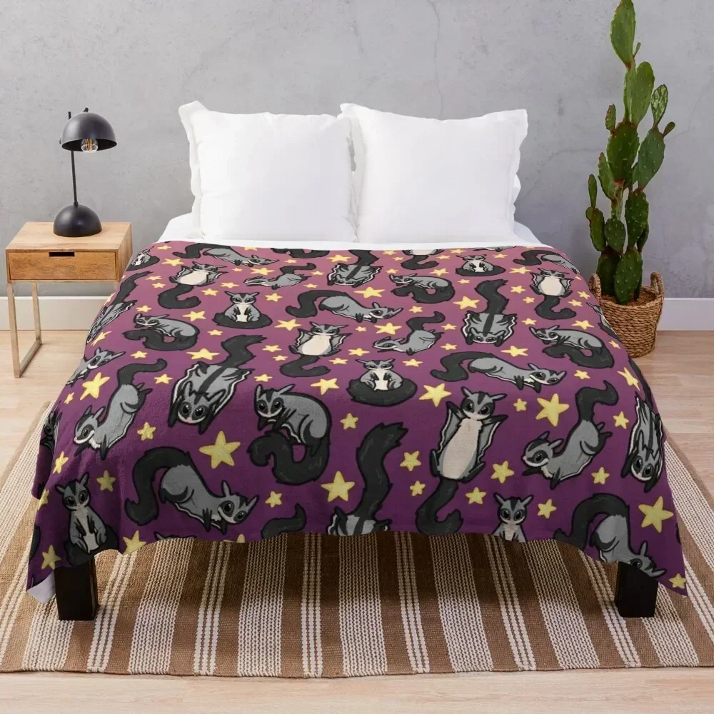 

Sugar Glider Pattern Throw Blanket Faux Fur Soft Warm Blanket for Bed