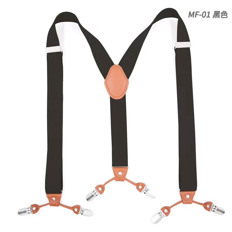 Man\'s suspenders fashion braces Trousers Suspensorio Menino Boxed Strap 6Clip Suspenders  Length:115cm Husbands/Father Gifts