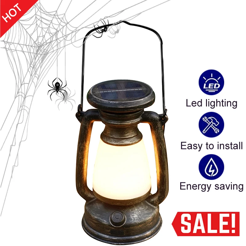 ソーラーレトロキャンプライト アンビエントライト ヴィンテージホースランプ LEDランプ ハンギングランタン 緊急夜釣りシャンデリア ハロウィン