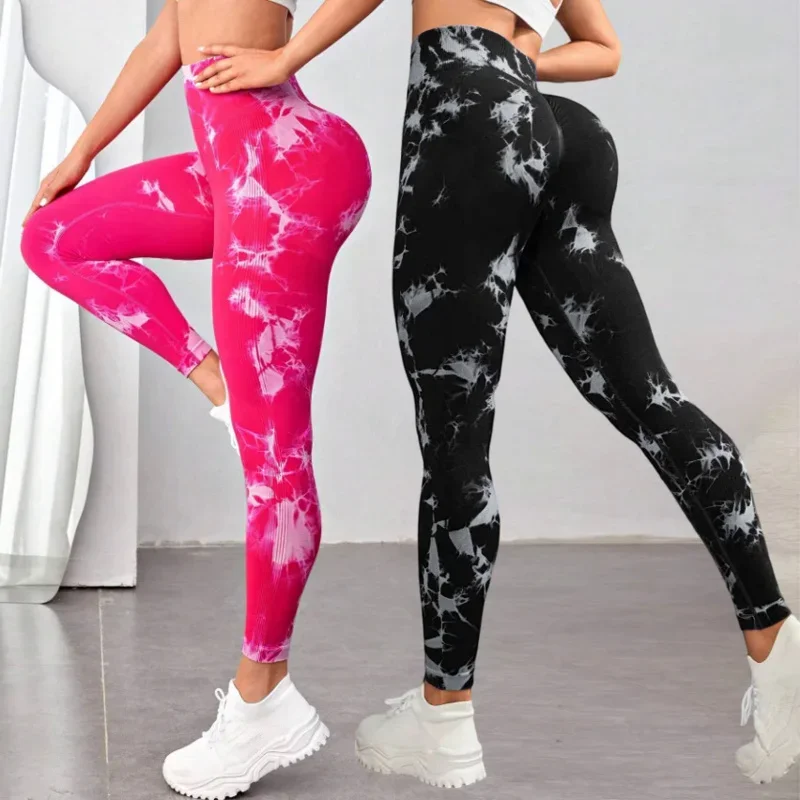 Sporty Leggings Woman Tie Dye Yoga Pants Gym Wear Women Sports Leggings Fitness Tights Training Pants Workout Clothes Sportswear