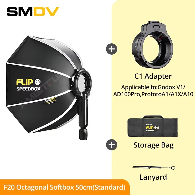 SMDV Flip Quick Release Parabolische Out Door 20 24 28 Softbox voor A1 Godox V1 AD100PRO V860II AD200 Flash Soft box