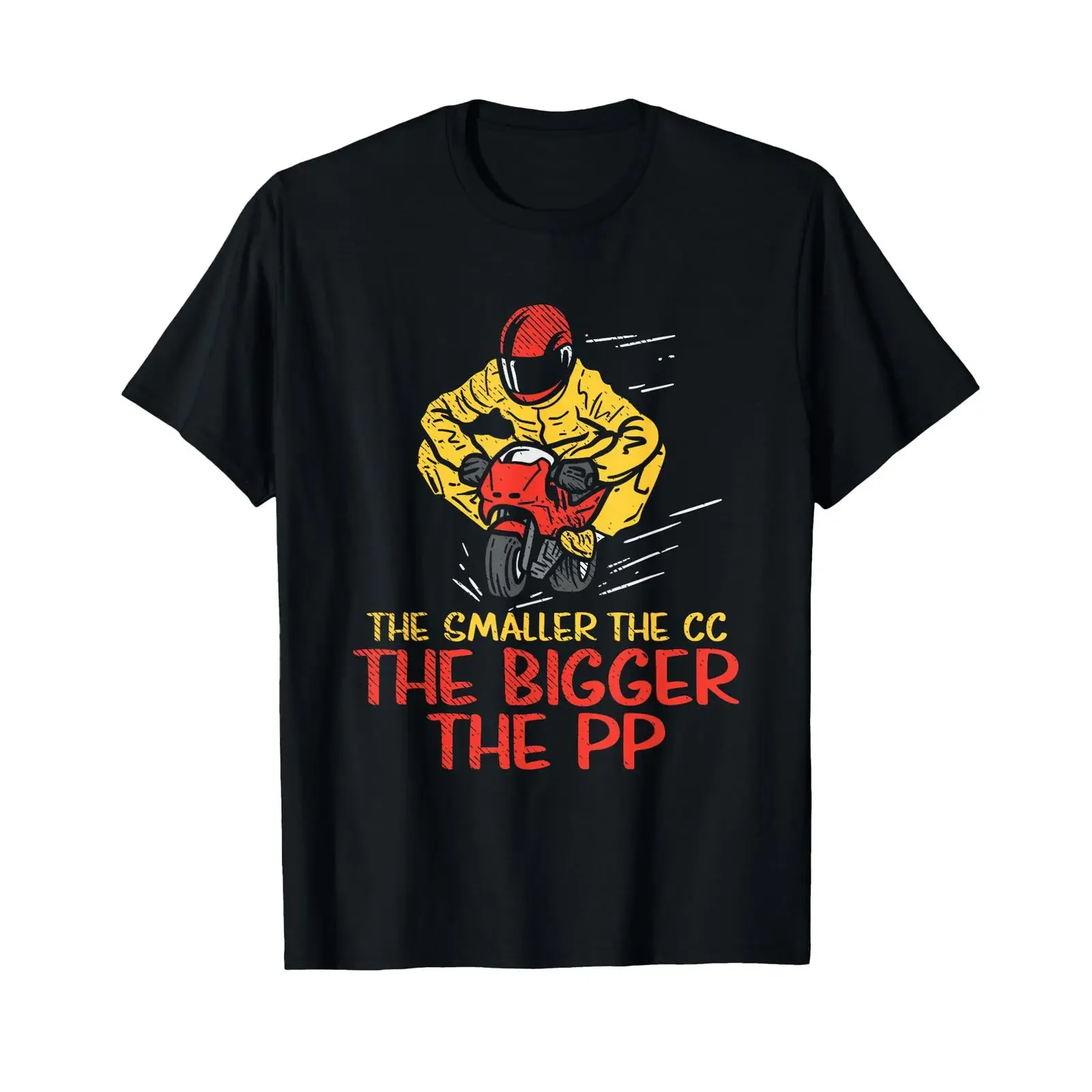 The Smaller CC Bigger PP Minimoto Pocket Bike T Shirt vintage Washed homme Unisex Comfortable fashion streetwear graphic