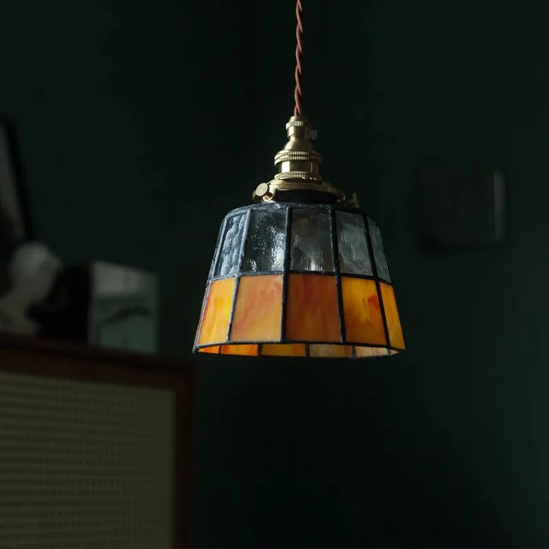 

Japanese Retro Manual Welding Rotundity Glass LED Pendant Lights Living Room Bedroom Restaurant Kitchen Long Line Hanging Lamps