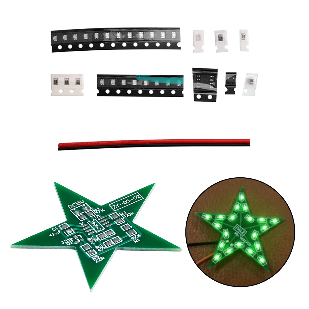 DIY Kit Star breathing light star light parts diy patch element welding exercise board for students Christmas Soldering training