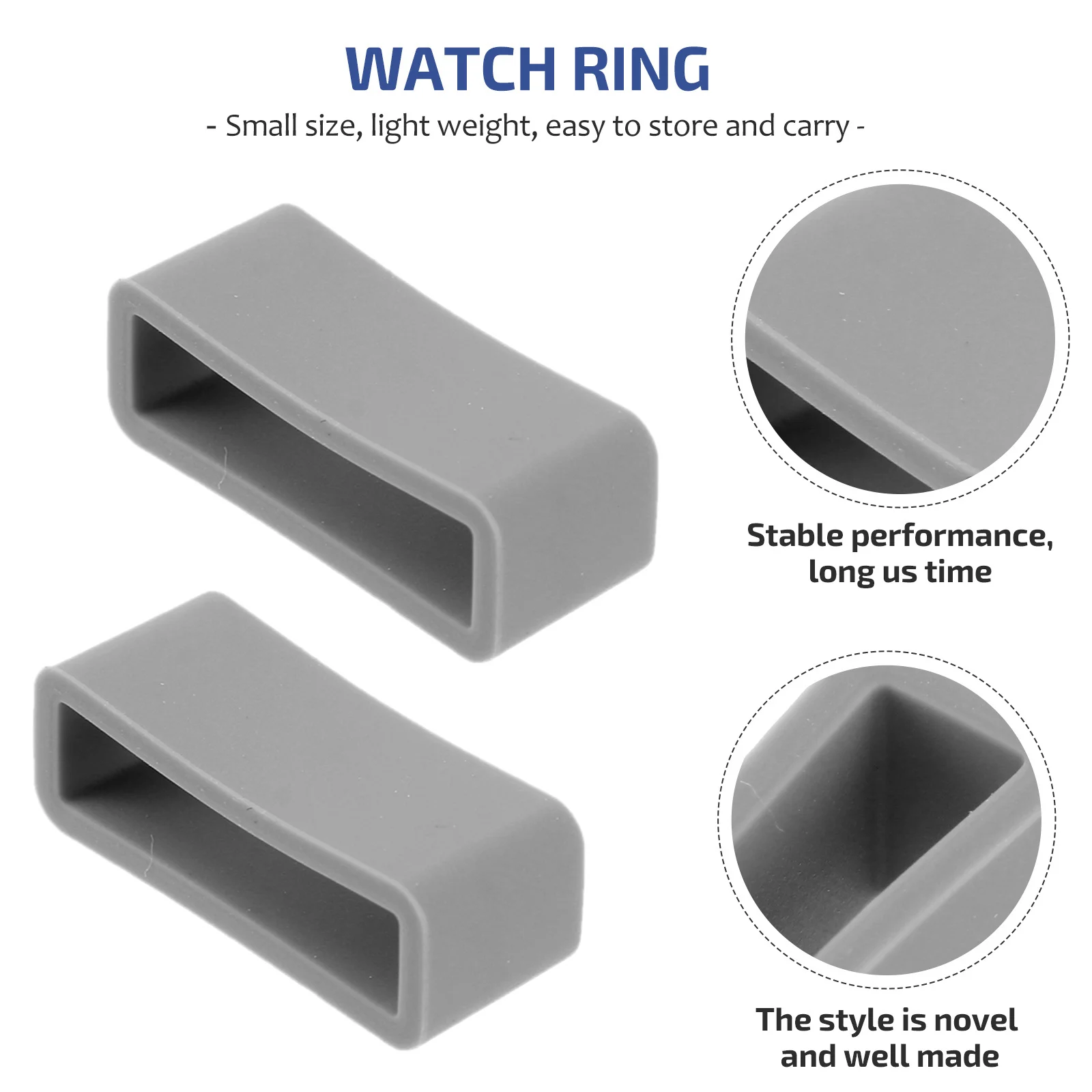 

10Pcs 22Mm Premium Silicone Watch Strap Loop Replacement Wear Resistant Band Fixing Rings for Most Wristwatches Grey