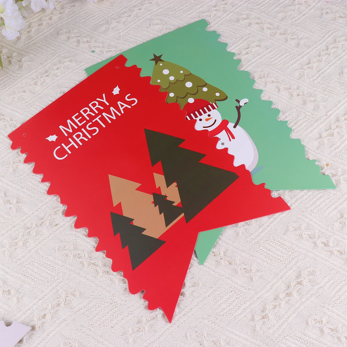

Christmas Party Bunting Colorful Double-sided Decorative Banner for Wedding Carnival Celebration Fade Resistant