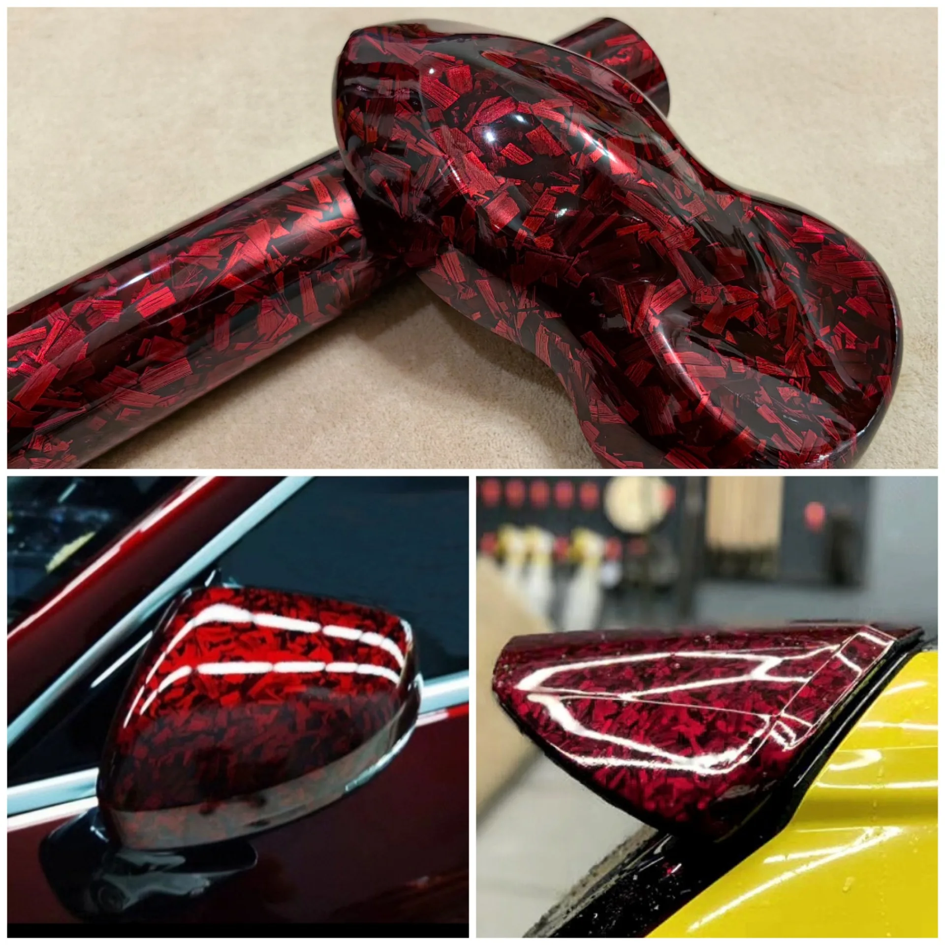 

Glossy Forged Carbon Red Wrapping Vinyl Film Car Vinyl Stickers For Motorcycle Bicycle Wraps