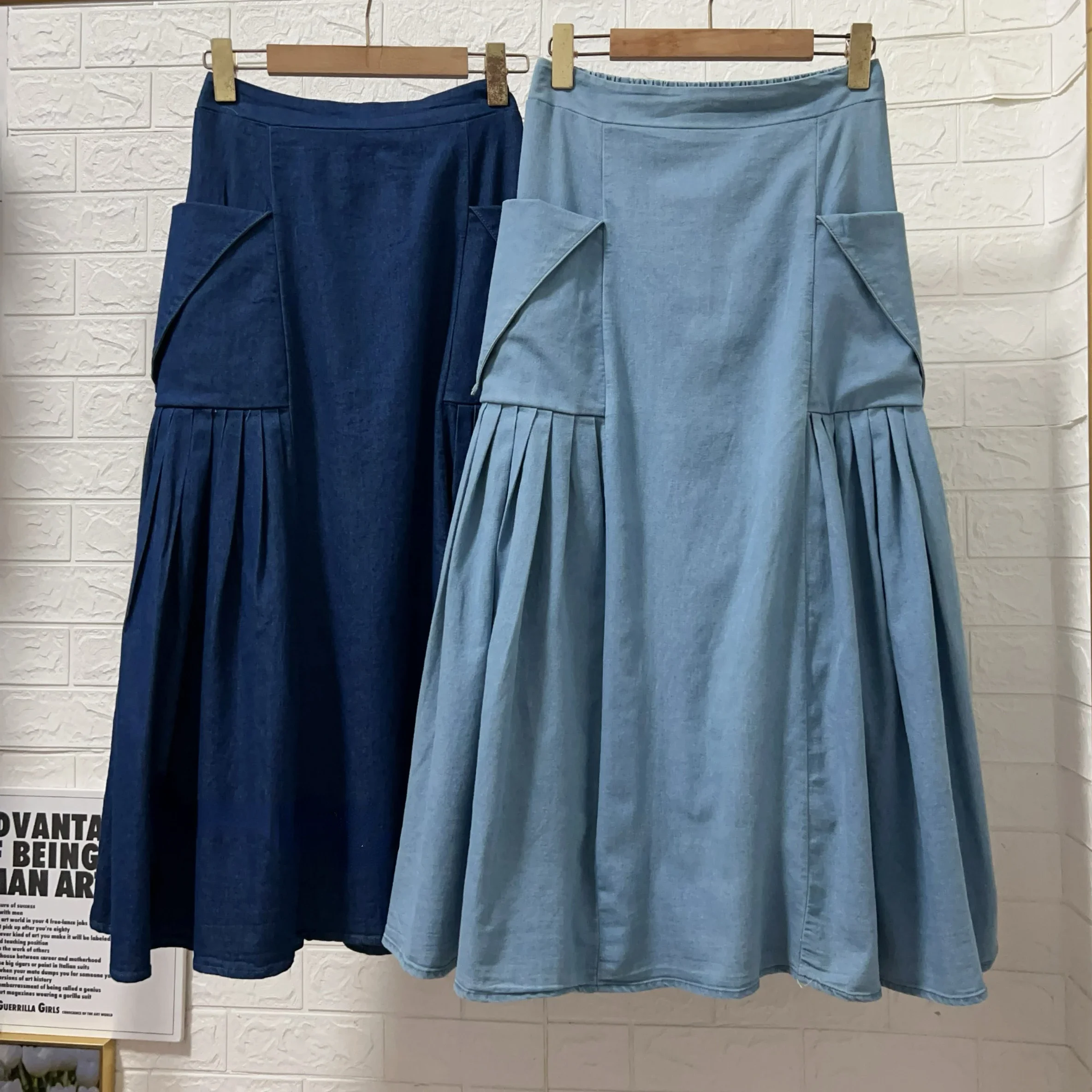 

A-line denim skirts women summer thin jean skirt women pockets