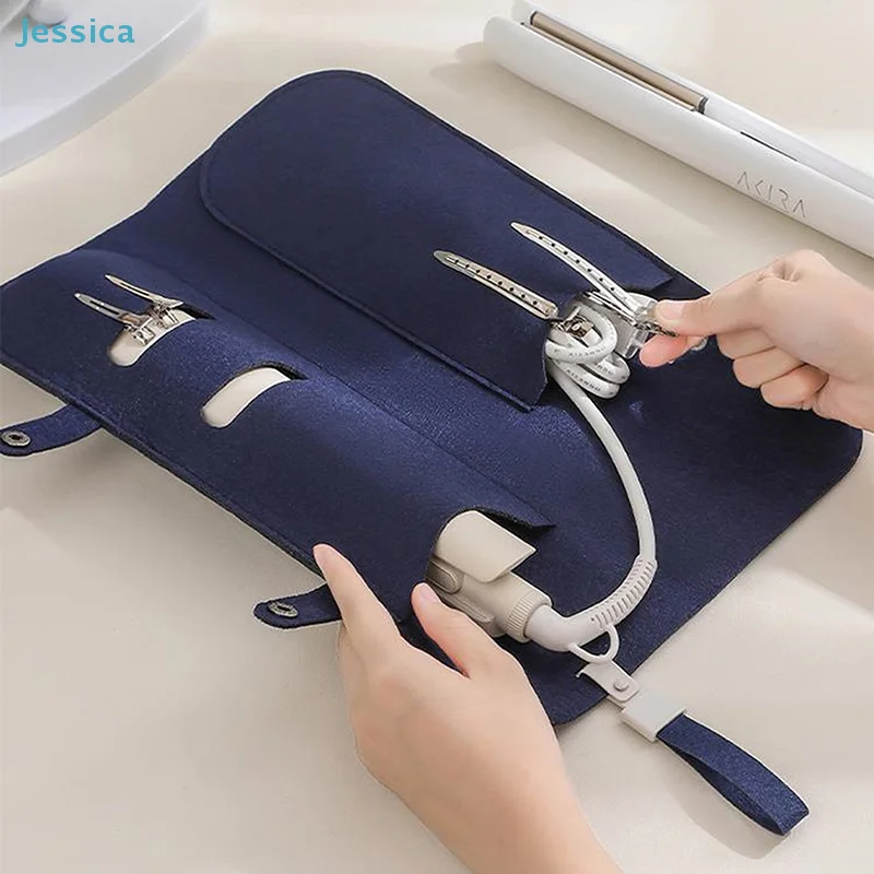 〔Jessica〕Heat-Resistant Curling Iron Storage Bag - Wall-Mountable Travel Pouch for Hair Straighteners & Styling Tools