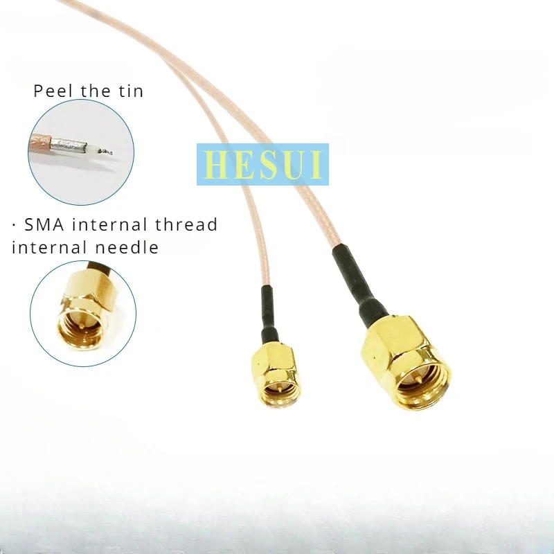 SMA-J Inner screw inner needle antenna extension cable RG178,15cm