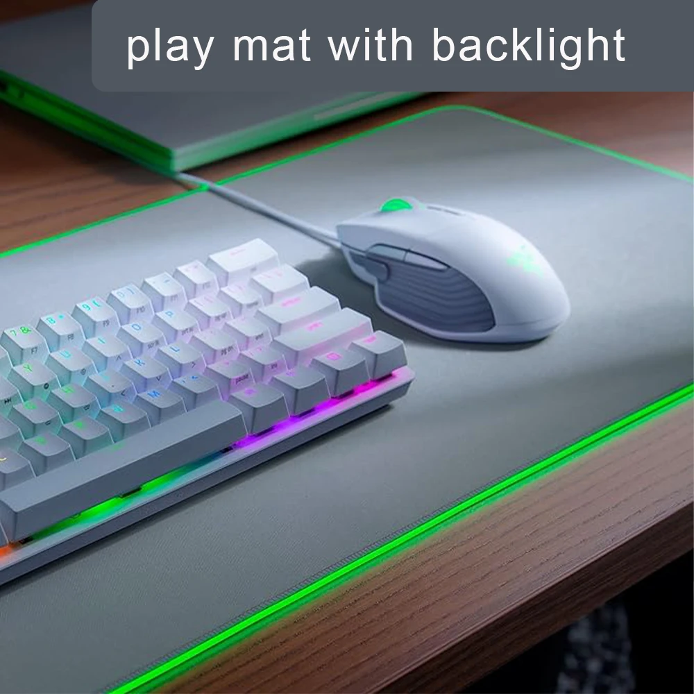 Imagem -04 - Rgb Gaming Mousepad com Iluminação Led Gray Gaming Mats Gamer Rug Tamanho Personalizado Velocidade Large Desk Mat Acessórios 80x30 120x60cm