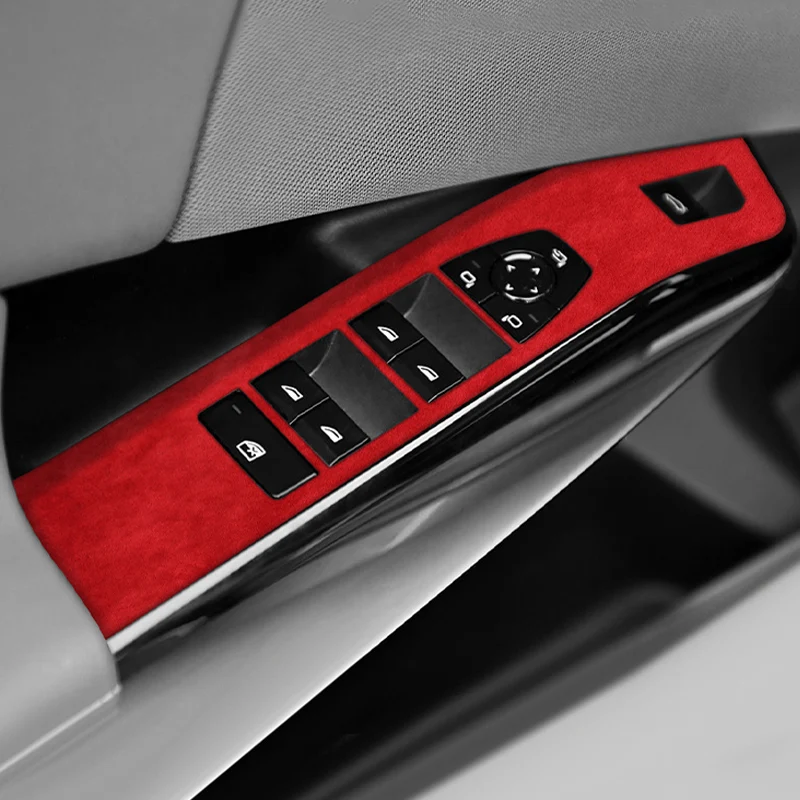 For BMW X3 G45 G48 Door Window Lifting Switch Panel Frame Trim Sticker Performance Made of Alcantara Car Interior Accessories 6