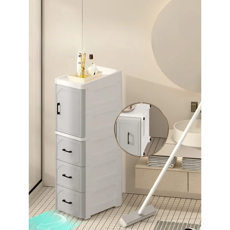 Single Door Multi Functional Seam Storage Cabinet Dustproof Insect Proof Drawer Type Storage Box Toilet Kitchen Gap Frame