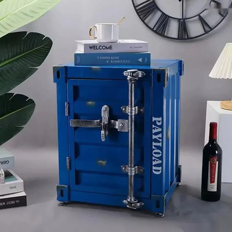 

Cabinet Bedside Industrial Metal Style Container Storage Table Window Decor Exhibit Coffee Shop Storage Box Bedroom Furniture