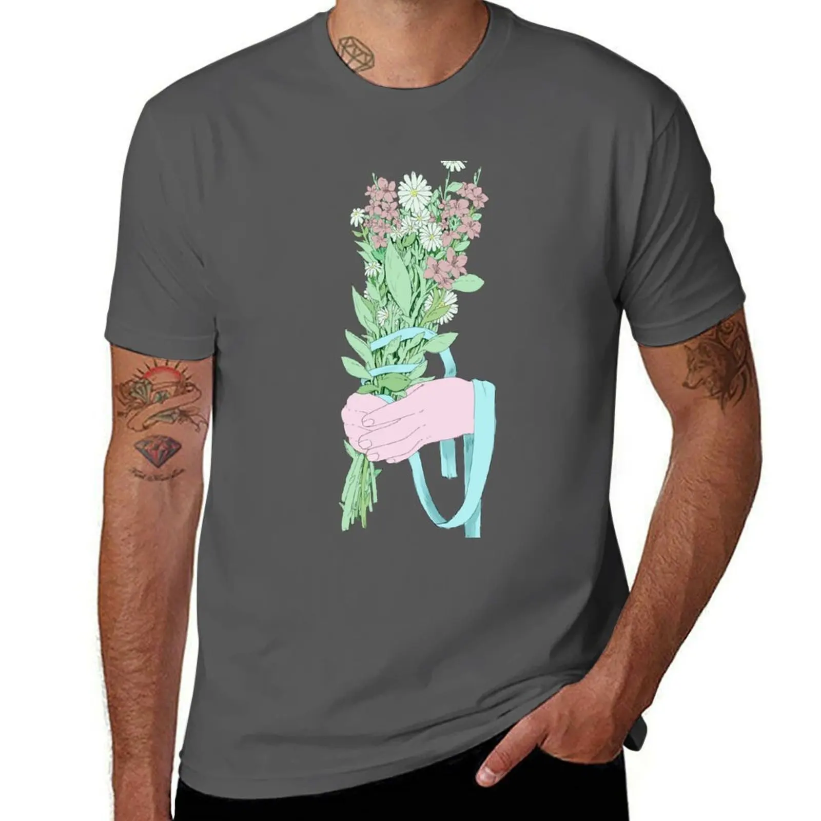 

(notext) Bouquet T-Shirt Durable Work Wear T-Shirt