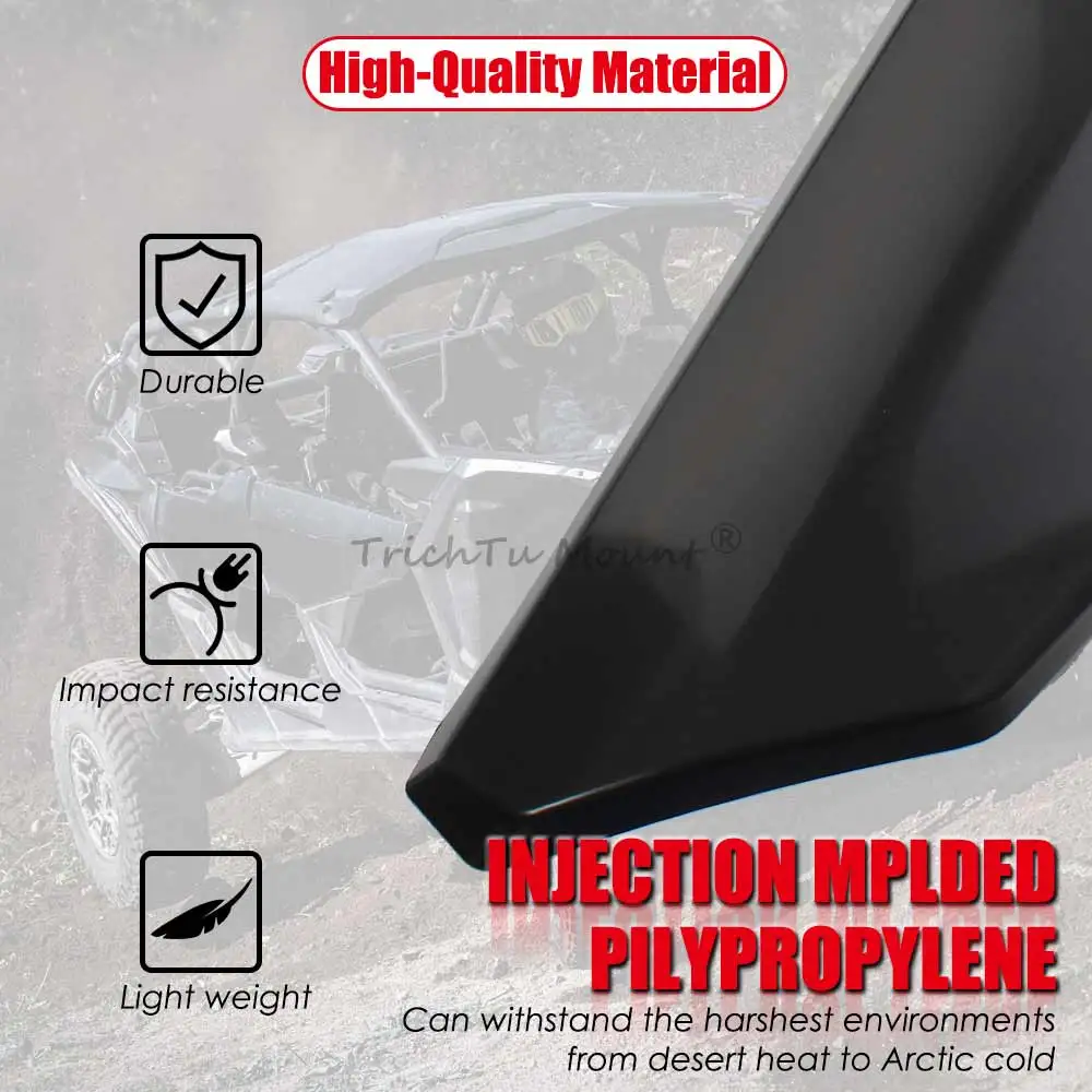 2Pcs UTV Front Upper Door Panels Kit Fits For Can-Am Maverick X3 Max Turbo R RR 2 Doors 2017-2024 Accessories Unpainted Black