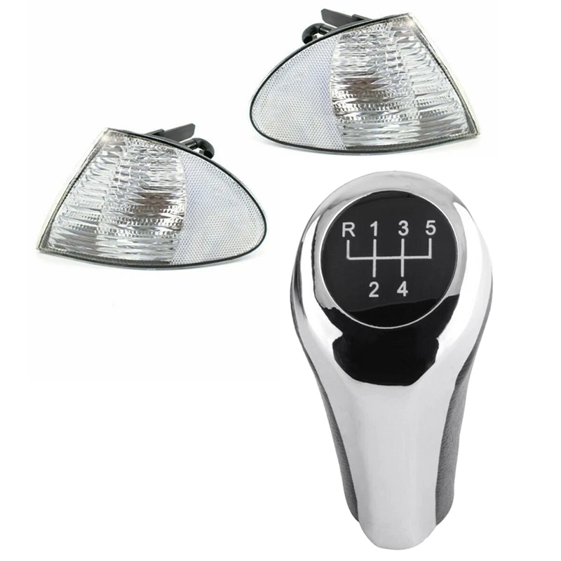 1X For-BMW X5 Z3 E30 MT Manual 5 Speed Gear Shift Knob Stick Ball & 1Pair Park Signal Corner Marker Lights(Without Bulb)