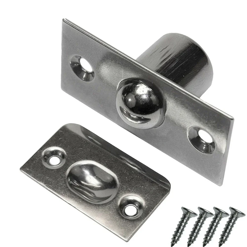 Door Top Bead Stainless Steel Pure Copper Spring Invisible Door Beads Lock Closet Ball Catch Latch For Wooden Door Home Hardware