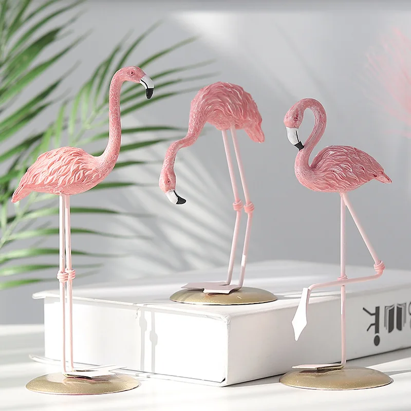 Flamingo Ornaments Artwork Pink Resin Crafts Desktop Decoration Ins Home Office Living Room Decoration Originality Toys Gift