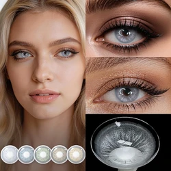 VISUASHOW Sora Grey Colored Contact Lenses Half Yearly Use Prescription Lens -1.00 to -8.00 Myopia Lenses for Daily Eye Makeup